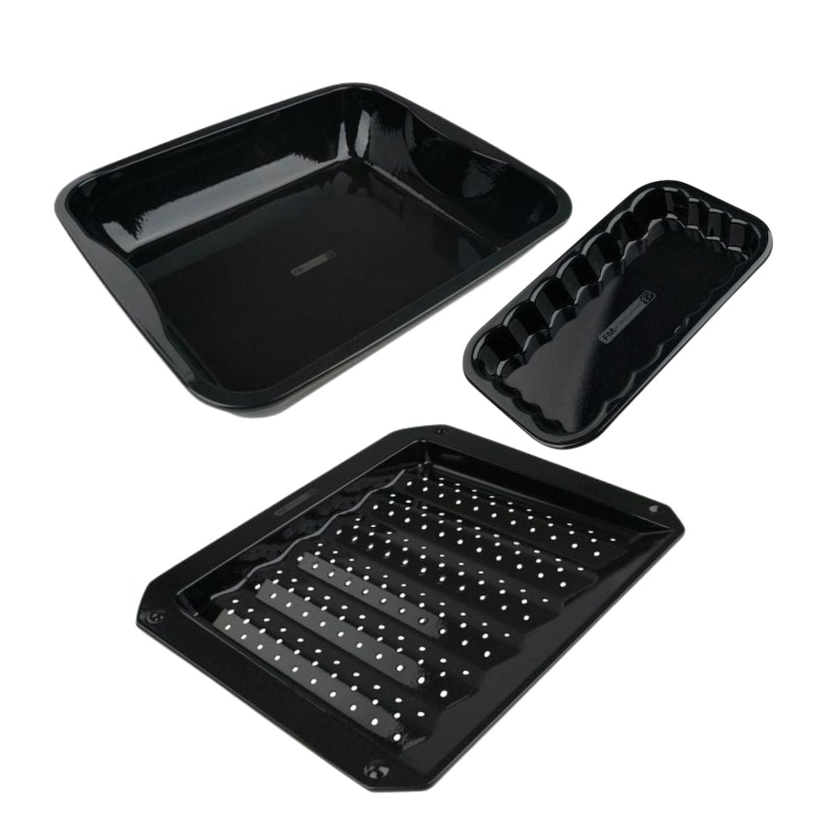 Set van 3 geëmailleerde stalen kookschalen: 40 x 34 cm, 21 x 12 cm, 28 x 33 cm FM Professional Barbecue