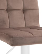 thumbnail of DELUKE® Barhocker BRISBAN - Braun, Samt, Weiß | Barhocker mit Lehne Barstuhl Tresenhocker Tresenstuhl Kneipenhocker Kneipenstuhl