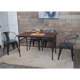 thumbnail of Mesa de comedor HWC-H10b, mesa bistro, metal madera de olmo gastronomía industrial MVG negro-marrón 120x70cm