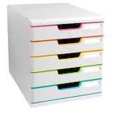 thumbnail of Exacompta 301913D 1x MODULO modulaire ladenbox met 5 gesloten laden voor A4+ documenten, Black Office, wit-wit-harlekijn