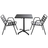 thumbnail of Ensemble table de jardin bistrot et 2 chaises en aluminium gris