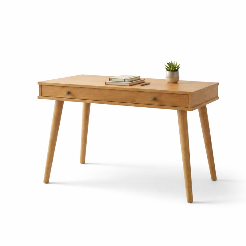 Ocrea Escritorio Roble Macizo Mid-Century y MDF Alta Resistencia  100 x 50 Cm.