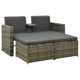 thumbnail of vidaXL 3-tlg. Garten-Lounge-Set mit Auflagen Poly Rattan Grau
