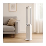 thumbnail of Ventilador de controle remoto de 50W - Ventilador sem lâmina de coluna de 3 velocidades com design de temporizador de 7h Branco NIKLAS