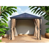 thumbnail of Garten Pavillion  Pergola Suez II 3x3m braun aus Aluminium mit festem Dach