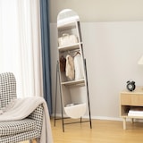 thumbnail of HOMCOM espejo de cuerpo entero arqueado 160x40 cm, espejo de pie o apoyado en la pared, sin marco, soporte de metal, para salón, dormitorio y entrada