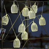 thumbnail of LED Deko Lichterkette Glamour 10 silberne Lampenschirme 1,8m Hochzeit