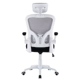 thumbnail of Chaise de bureau ergonomique pivotante avec soutien lombaire, accoudoirs et appui-tête, hauteur réglable - Blanc