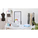 thumbnail of ALLboards Lavagna bianca magnetica verticale con ruote VERT 137×78 cm con cornice in legno nera