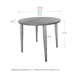 thumbnail of Ócrea Mesa Redonda de Madeira Maciça, Com 4 Pernas