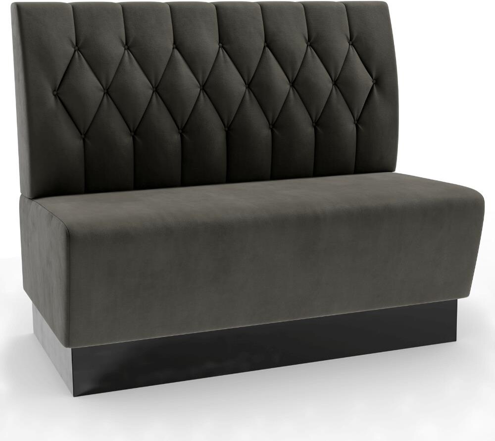 Gastro Sitzbank Amsterdam | 200 cm breit | Samtstoff in Anthrazit | Diamant | Dinerbank