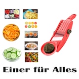 thumbnail of TNS 3000 GEMÜSEHOBEL Multireibe, Gurkenhobel, Julienne Schneider "ALL IN ONE" Das Original (ROT-Schwarz)