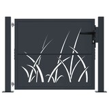 thumbnail of vidaXL Poort met grasontwerp 105x80 cm staal antracietkleurig