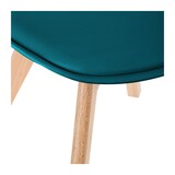 thumbnail of Chaise de table Assise Bleu et Pieds en Bois de Hêtre