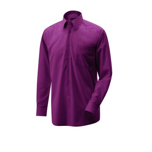 400 - Oberhemd langarm : bordeaux 60% Baumwolle 40% Polyester 120 g/m² 50