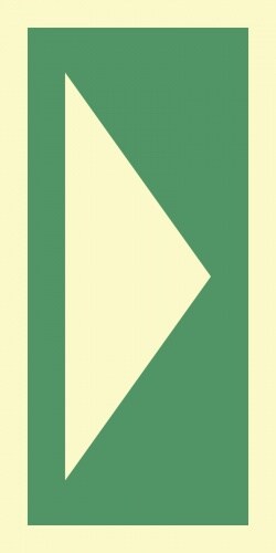 Aufkleber Richtungsangabe für Erste-Hilfe-Einrichtungen, Folie, nachleucht., 100x200 mm