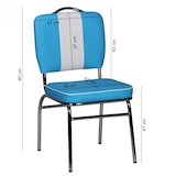 thumbnail of Retro Esszimmerstuhl, 50er-Jahre Diner Style, bequeme Polsterung. Blau, 47x45x90 cm | Kadima Design