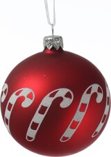 thumbnail of Christbaumkugel Zuckerstange Weihnachtskugel Glas D: 8cm matt rot