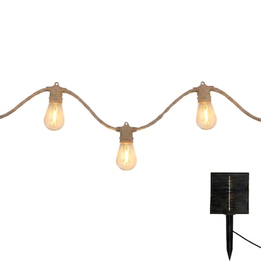 Lumisky Guirnalda de luces solares FANTASY CORD de 10 LED y 8 m Soga Beige