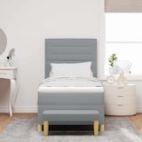 thumbnail of vidaXL Boxspringbett mit Kopfteil Hellgrau 200 x 80 cm Stoff