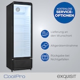thumbnail of Exquisit Glastürkühlschrank, 280l Getränkekühlschrank mit LED, Umluft, 5 verstellbare Ablagen, CoolPro, GKS260-GT-431D schwarz