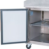 thumbnail of Romux® Pizzatisch 2 Türen 150x80 cm mit Arbeitsfläche aus Granit mit Umluftkühlung | Pizzakühltisch aus Edelstahl