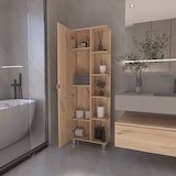 thumbnail of Columna de baño urano en Melamina, con cinco estantes externos y cuatro estantes internos.