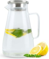 thumbnail of Intirilife Karaffe in KLAR - 1,8l Krug mit Henkel und Deckel hitzebeständig geeignet für heiße und kalte Getränke, Tee, Kaffee, Wasser uvm.