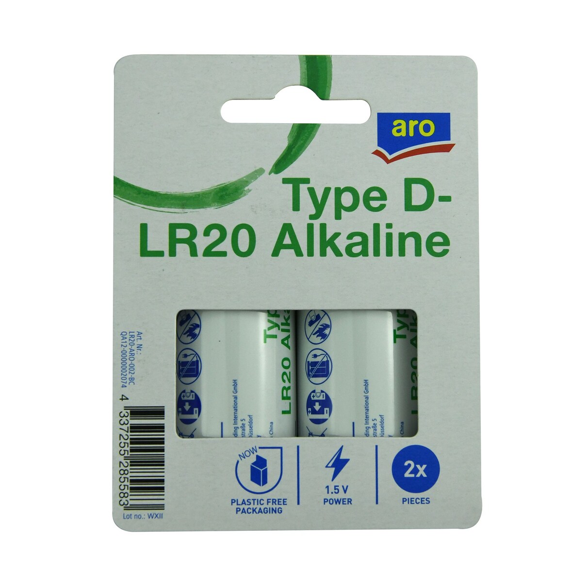 aro D-LR20 Alkaline Batterien, 1.5 V, 2 Stück