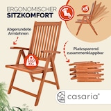 thumbnail of Casaria 4er Set Gartenstuhl Vanamo Klappstuhl 5-Fach Verstellbar FSC®-zertifiziertes Eukalyptusholz