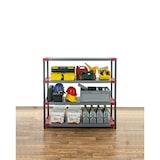 thumbnail of PROREGAL Kunststoffregal GREY BEAR Low, HxBxT 138x140x46cm, Fachlast 70kg, Grau-Rot Kunststoff-Regal Euro-Regal Stecksystem Lagerregal