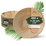 thumbnail of BIOZOYG 200 Stück tiefe Einwegteller Ø 23cm Suppenteller Palmblatt-Teller, Schale für Suppe und Eintöpfe, Partys und Catering, biologisch abbaubar