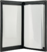 thumbnail of Securit® Speisekartenhülle A45 "Design" - Schwarz - Kunstleder mit Krokodilleffekt - 4 Sichtseiten