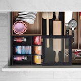 thumbnail of Relaxdays Teebox, 9 Fächer, Teebeutel Aufbewahrung, aus Bambus, Teekiste, Sichtfenster, HBT 9x23,5x23,5 cm, schwarz/weiß