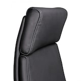 thumbnail of Bürostuhl PORTO Echt-Leder Schwarz ergonomisch mit Kopfstütze, Design Chefsessel Schreibtischstuhl ergonomisch mit Wippfunktion, Drehstuhl mit
