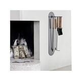 thumbnail of Blomus Kamingarnitur Kaminbesteck Kaminwerkzeug Kaminset 5tlg ASHI mit Magnethalterung wandhängend schwarz-braun
