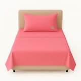 thumbnail of Benetton - Conjunto de cama de solteiro de 3 peças: lençol plano (160x290cm), lençol justo (90x200cm), 1 fronha (50x80cm) 100% algodão rosa