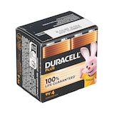 thumbnail of Duracell Batterie Alkaline, E-Block, 6LR61, 9V Plus, Extra Life, Retail Blister (4-Pack)