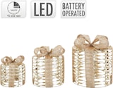 thumbnail of ECD Germany LED Geschenkboxen 3er-Set, Gold, 135 warmweiße LEDs, Batteriebetrieb, Timer, Weihnachtsdeko