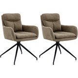 thumbnail of CHEFGASTRO 2er Set Esszimmerstuhl SAINT LOUIS Stoff HxBxT 83x57x62cm Stoff Braun Küchenstuhl