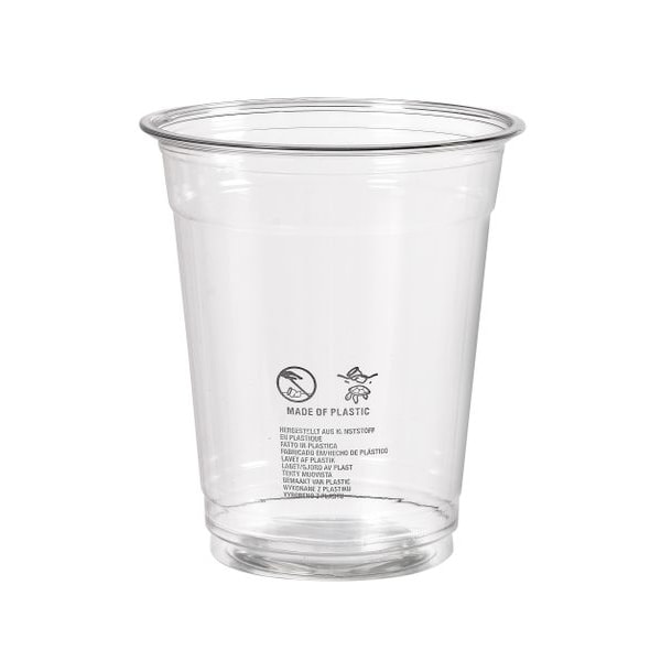 144 Plastikgläser 35 cl Transparent 100 % recycelt BIOPAK