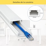 thumbnail of Jandei - Pack x10 Canaleta Adhesiva Blanca para Cables PVC. Organización y Protección del Cableado 40 cm Longitud (4 Metros) (12x12mm)
