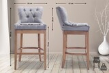 thumbnail of CHEFGASTRO Barhocker CORSICA Stoff, Antik-hell HxBxT 109x55x57cm Stoff Hellgrau Barstuhl