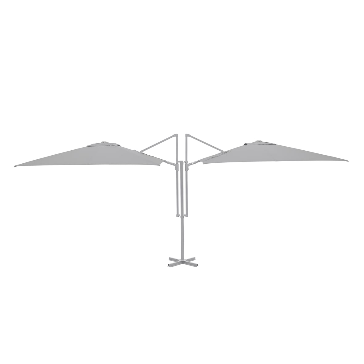 METRO PROFESSIONAL Guarda-sol duplo quadrado, aço, 2.5 x 2.5 m, repelente de água, prata/platina