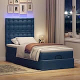 thumbnail of vidaXL Ottoman-Bett mit Matratze & LEDs Blau 80x200 cm Stoff