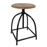 thumbnail of Drehhocker Barhocker Hocker Drehstuhl höhenverstellbar Massivholz Sitz Metall Gestell : schwarz matt - tabacco