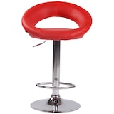 thumbnail of Lot de 2 Tabourets de bar Olinda en similicuir hauteur réglable et siège pivotant Rouge/Chrome