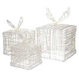 thumbnail of ECD Germany 3er Set LED Geschenkboxen Gold, 90 warmweiße LEDs, IP44 wasserdicht, Metall, Weihnachtsdeko Innen/Außen, beleuchtete Geschenkboxen