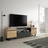 thumbnail of Mueble TV, Televisión, 200x57x35cm, Para TV hasta 80", Diseño industrial, Roble y negro _ 47_18