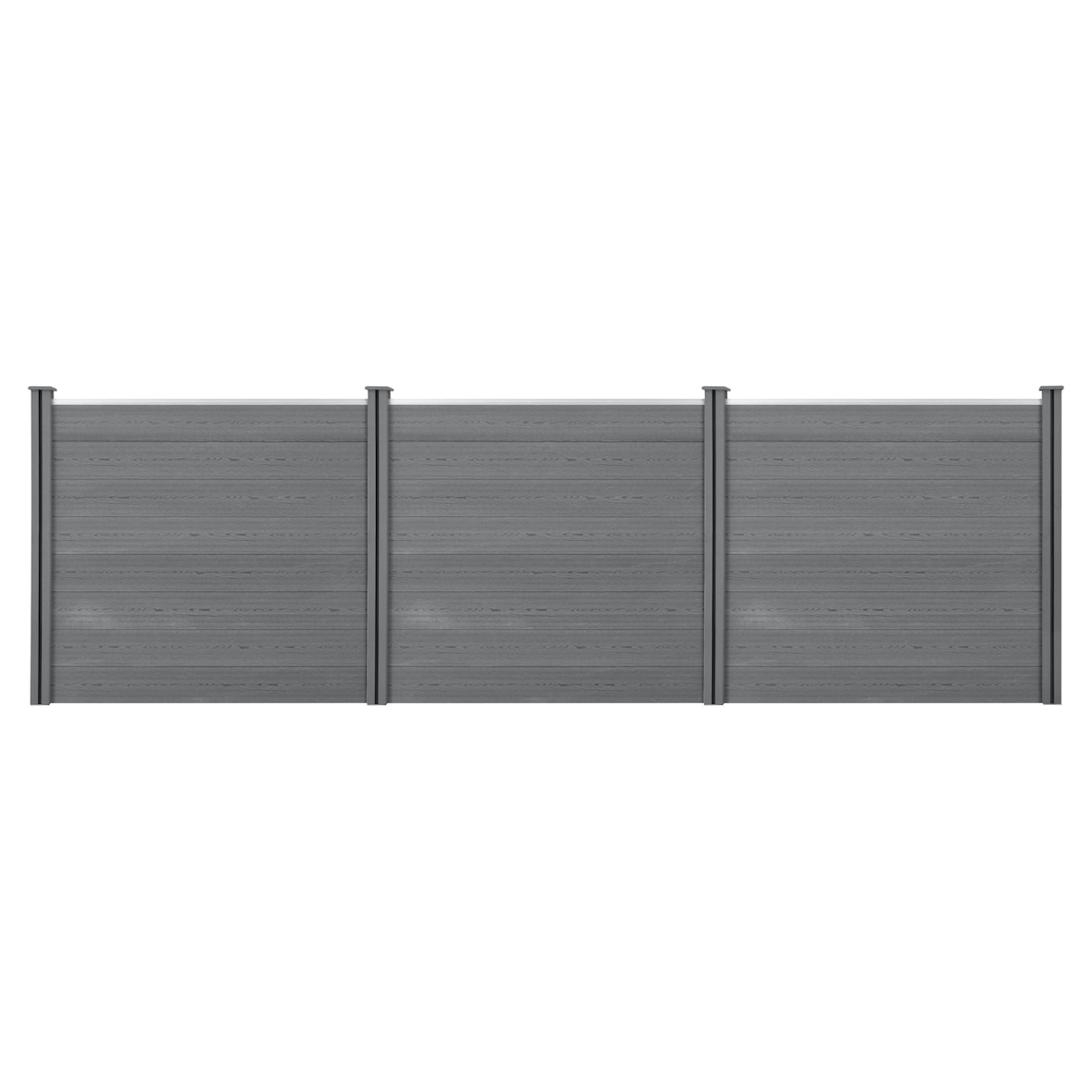Helloshop26 - Lot de 24 clôtures de jardin brise-vue avec 4 poteaux planches bois composite wpc 165x466cm gris  03_0005791